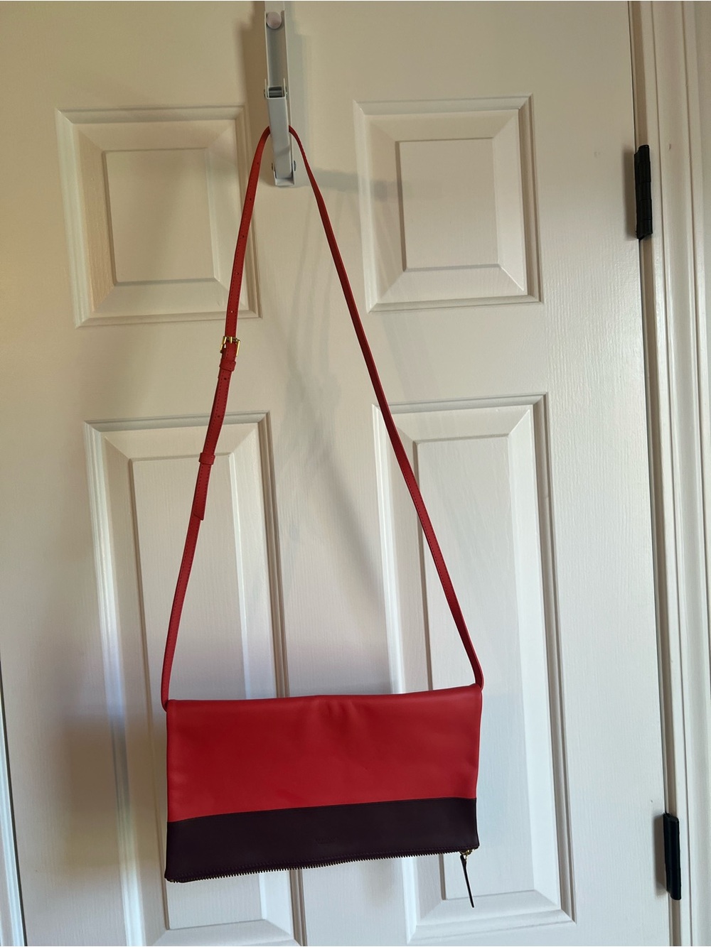 Everlane Orange and Maroon Two-Tone Leather Crossbody Bag - NWOT - Picture 2 of 6